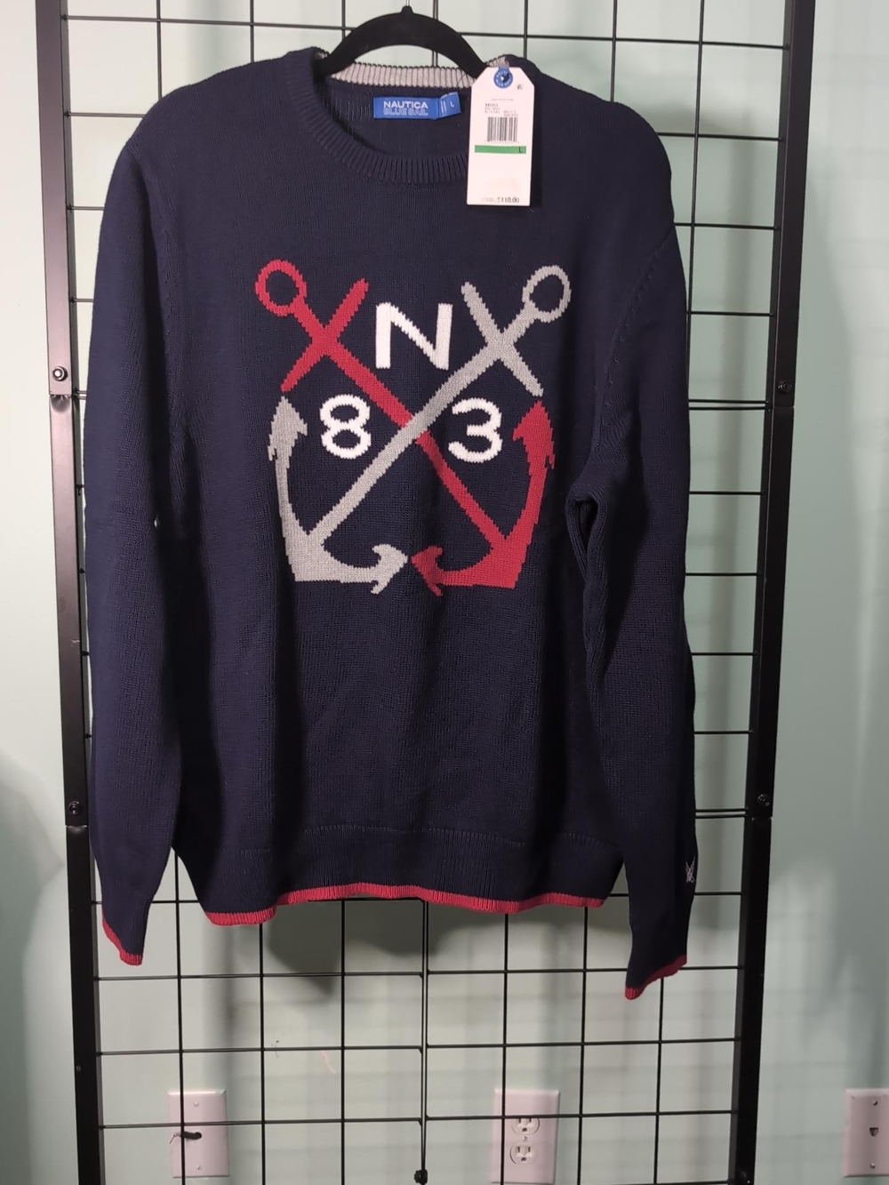 Nautica Men's Anchor Crewneck Sweater NWT Size L